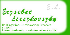 erzsebet lieszkovszky business card